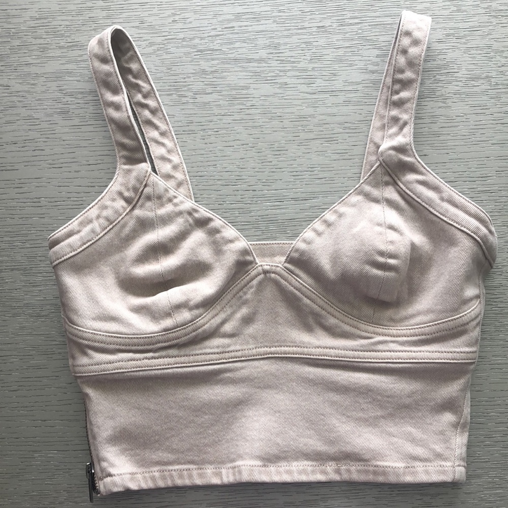 HEVRON denim cropped top Size 2